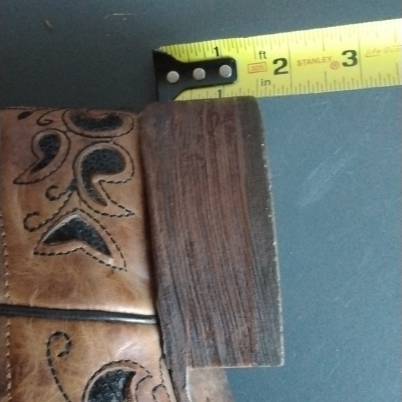 CORRAL A2840 - WOMEN'S INLAY EMBROIDERY AND STUDS BROWN SQUARE TOE  BOOT size 9 - Picture 12 of 16
